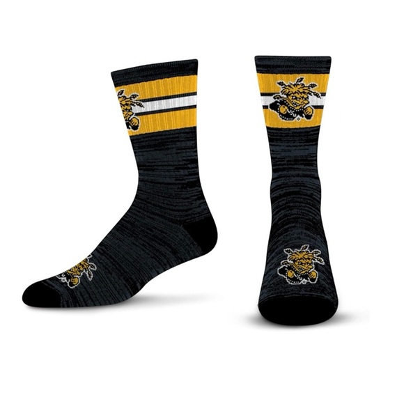 For Bare Feet NCAA First String Crew Sock Wichita State Shockers Size Large NEW - Picture 1 of 2